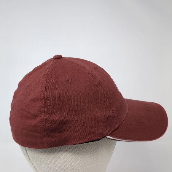 Unbranded Fitted Hat Red One Size Stretch Embroidered Logo 6 Panel - Picture 4 of 8